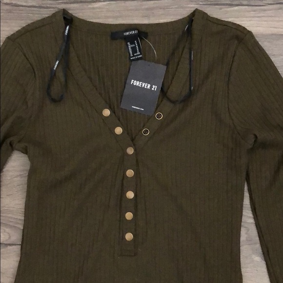 Forever 21 green Ribbed BodyCon - Picture 2 of 3